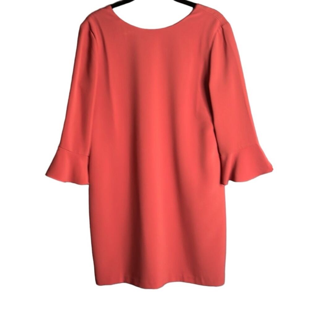 Cooper & Ella Dark Pink Sheath Dress Bell Sleeves Low Back Exposed Zip 8